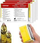 HONYAO® Emergency Blankets 3pcs, Foil Blankets Gold Silver, Thermal Blanket 210×160 cm, Survival Blankets Perfect for Outdoors Survival Car Hiking Marathons First Aid, Tear Resistant