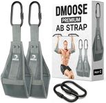DMoose Fitness Premium Ab Straps for Abdominal Muscle Building, Arm Support for Ab Workout, Hanging Ab Straps for Pull Up Bar Attachment, Ab Exercise Gym pullup Equipment for Men Women (Grey)