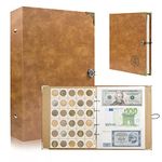 360 Pockets Coin and Paper Money Collection Album, JC-Houser Loose-leaf Coin Collecting Holder Book Supplies, Penny Currency Display Storage Binder for Collectors