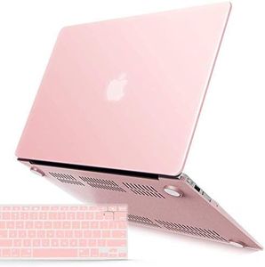 IBENZER Compatible with MacBook Air 11 Inch Case Model A1370 A1465, Soft Touch Plastic Hard Shell Case Bundle with Keyboard Cover for Mac Air 11, Rose Quartz, A1101RQ+1