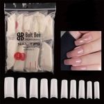 Bolt Bee 500pcs Acrylic Nail Tips, fake nail tips (9n half cover extension tips natural)