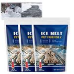Pet Friendly Ice Melt, Pet Safe Salt for Melting Ice&Snow on Driveways, Concrete-Safe Ice Melt Pellets, Snow&Ice Remover for Driveway, Sidewalk, Garden & Outdoor Spaces (3)