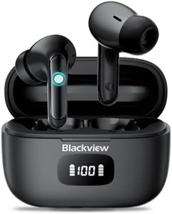 Blackview Ecouteurs Bluetooth sans Fil, AirBuds 8 Ecouteur Bluetooth5.3,Casque stéréo sans Fil à capteur Tactile,écouteurs à Double réduction de Bruit,56 Heures d'écoute,indicateur d'alimentation LED