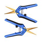 VIVOSUN 6.5 Inch Gardening Scissors Hand Pruner Pruning Shear with Titanium Coated Curved Precision Blades 2-Pack