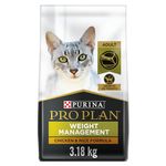 Purina Pro Plan Weight Management Dry Cat Food, Chicken & Rice - 3.18 kg Bag