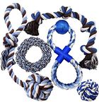 Belcka- Dog Rope Toy- 5pcs Durable Rope Toys Set for Large, Medium Dogs- Dog Chew Toy- Strong Figure of 8 Rope- Natural Cotton Rope for Stimulation, Training, Teeth Cleaning- Dog Birthday Gift Set