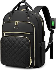 LOVEVOOK Laptop Backpack Women 15.6 Inch, Womens, Rucksack Bag for School College Work Travel University, Lightweight Commuter with USB Charging Port, Ladies Backpacks, Black