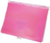 Wilson Jones View-Tab Transparent Dividers, 5-Tab Set, Pink Poly Tabs (W61005)