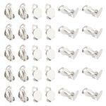 UNICRAFTALE about 50pcs Stainless Steel Clip-on Earring Findings Flat Round Tray Earrings Components Non-Piercing Earring Accessories Flat Pad Fake Earring for Jewelry Making DIY Stainless Steel Color