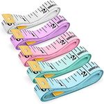 Tape Measure, iBayam Soft Ruler Measuring for Body Weight Loss Fabric Sewing Tailor Cloth Vinyl Measurement Craft Supplies, 60-Inch Double Scale Ruler, 5-Pack, Pastel Pink Blue Green Purple White