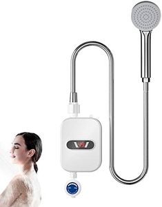 Agua Eléctrico Sin Tanque Para Ducha Agua Caliente Ducha Agua Caliente Instantanea Agua Caliente Instantáneo 220 V Ducha Electrica 220v Con Pantalla LED 3,5 Kw Calentador De Agua Electrico