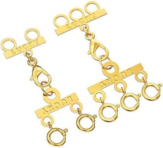 Qulltk Necklace Layering Clasp, Gold and Silver Plated Necklace Connectors for Multiple Necklaces Seperator Clasp for Layered Look