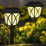 Pivalo Solar Crystal Lawn Light Landscape Lighting Sun Powered Outdoor Spotlights Decorative Waterproof Lanterns for Garden Patio Yard Pathway (Pack of 2, Led, 15 X 15 Cm, 15 X 15 Cm)