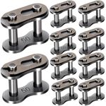 Mxxipp #50 Roller Chain Connecting Links, 10 Pack (Carbon Steel), Master Connector for Motorcycles, Mini Bicycles, Snow Removal Machines, Agricultural Machinery