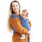 Boba Baby Sling Wrap Newborn - Original Baby Sling Carrier for Newborns and Infants up to 35lbs - Hands-Free Baby Wrap Carrier - Stretchy Baby Wrap Sling & Newborn Sling (Vintage Blue)