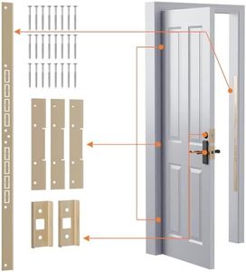 SECURITYMAN Super Door Jamb Reinforcement Set - Fortify Your Home (15GA Thick Steel) - Anti Door Kick in Heavy Duty Striker Plate Kit - Tamper/Corrosion Proof Door Jamb Repair Kit