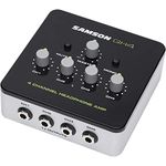 Flight Ukuleles SAQH4 Samson - Mini Headphone Amplifier with 4 channels, black,, Black/Silver