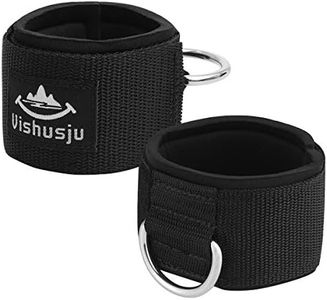 Vishusju Ankle Strap Neoprene Padded Fitness Wrist Cuff with D Ring Adjustable High Strength Exercises Belt Strap for Cable Machines