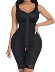 FeelinGirl Women's Full Body Shapewear Tummy Control Body Shaper for Women Plus Size Crotchless Hook and Eyes (Black 5XL)