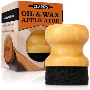 CLARK'S Round Applicator for Oil and Wax - Enhanced V2 Design - Ideal for Cutting Boards - Butcher Blocks - Wood Utensils - Made in USA - Cutting Board Oil Applicator - Cutting Board Sponge
