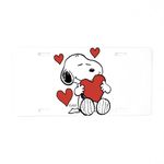 CafePress Snoopy Valentine's Day Aluminum License Plate