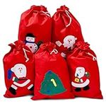 THE TWIDDLERS - 10 Large Santa Sacks, Stocking Drawstring Gift Bags for Christmas Eve Box Present Bags - 60cm x 40cm