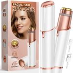 Facial Hair Remover for Women Face: Rechargeable Electric Painless Facail Hair Removal Device for Upper Lips, Chin,Peach Fuzz (White)