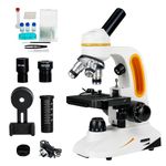 Svbony SM202 Microscope, 80x-2000x Magnification Compound Microscope Kit, with Mechanical Stage Smartphone Holder Dual LED Illumination, Compound Monocular Microscope for Adults Agriculture