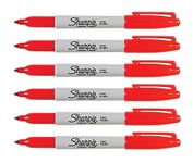 Sharpie Red Fine Markers - Pack of 6