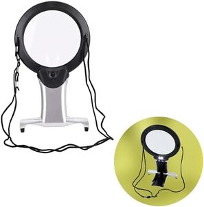 ARSUK Loupe de Grossissant Cou et de Bureau Loupe 6X, Bras et Bureau Mains-Libres éclairés loupe à LED travaux d'aiguille, Bijoux Hobby, réparation de Points de Croix, Art, Objets d'artisanat
