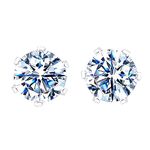 HIGHSPARK 925 Silver Solitaire Stud Earrings | 92.5 Sterling Silver & Round Brilliant Cubic Zirconia Tops for Men Women | Silver 7mm