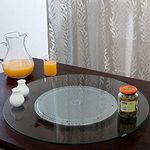 Xllent Revolving Tray Lazy Susan for Dining Table, Toughened Glass, Original 21 Inches