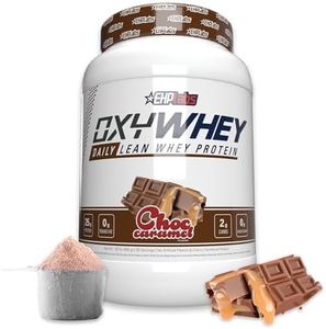 EHPlabs OxyWhey Lean Whey Protein Powder - 25g of 100% Pure, Lean, Non-GMO Whey Protein Blend, Post Workout Fitness & Nutritional Shakes, Smoothies, Baking & Cooking - 27 Serves (Chocolate Caramel)