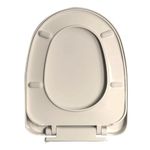 Elegant Casa Polypropylene Soft Close Toilet Seat Cover Ivory | Western Commode Lid | Adjustable Hinges | Hygienic Bathroom Accessory, Easy Installation (42x34 CM 2156-Ivory)