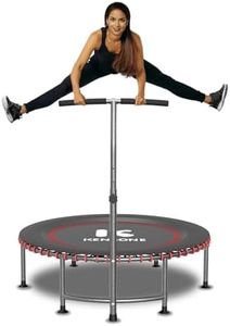 KENSONE 40" Mini Fitness Trampoline with Bungee Cords, 450LBS Quiet Rebounder Trampoline for Adults and Kids with Adjustable T-Shape Foam Handle Bar, Exercise Trampoline for Indoor/Garden/Gym Workout