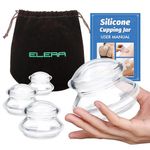 ELERA Silicone Professional Cupping Therapy Set, 4 Cups Anti Cellulite Massage Cup for Muscle Soreness Pain Relief & Injury Recovery