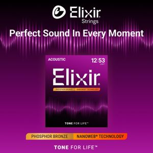 Elixir Phosphor Bronze Acoustic Guitar Strings – Light Gauge