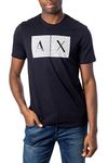 A|X Armani Exchange Men's Crew quited Logo tee, navy XXL