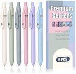 Black Gel Pens, 0.5mm Fine Point Black Ink Pens, 6 Pcs Retractable Gel Pens, Smooth Writing Pens for Journaling Note Taking School Office Supplies