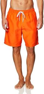 Amazon Essentials Short de Bain à Séchage Rapide 23 cm Homme, Orange, L