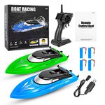 2PACK RC Boat,Remote Control Boats for Kids and Adults,10km/H 2.4G High Speed Remote Control Boat, Fast RC Boats