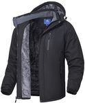 SPOSULEI Winter Jackets Coats for Men Waterproof Fleece Liner Softshell Jacket Ski Hiking Snow Jackets Parka Coat with Hooded Black M