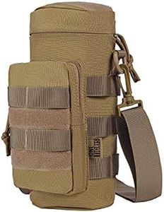 OneTigris Sniper Bottle Pouch 1000D Nylon Tactical EDC Water Bottle Carrier with Detachable Shoulder Strap (Coyote Brown-Nylon)