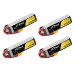 TATTU 4 Packs 450mAh 7.4V 75C 2S LiPo Battery Pack with XT30 Plug - Long Size for H Frame and BETAFPV 2S Whoop