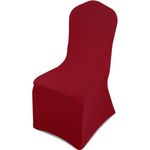 LEBENGURU Premium Spandex Chair Cover, Upgraded 30 PCS Red Super Stretch Chair Slipcover Protector with Elastic Leg Pocket for Party, Wedding, Event, Banquet Decoration