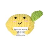 Fychuo Positive Doll Funny Lemon, 3 Inch Soft Knitted Wool Lemon Doll with Positive Card, Positive Gifts for Women Boys Girls Friends Party Decoration Encouragement