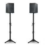 BQKOZFIN Adjustable Height Speaker Stands, Extend 78 to 104CM Floor Speaker Stand Holds Satellite Speakers & Bookshelf Speaker, 1 Pair Black (3 Sections)