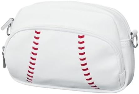 Halftime Handbags Baseball Purse Bag – Small Shoulder Purse for Women, 2 Main Pockets, Removable & Adjustable Strap, Leather Crossbody Handbag, Athletes & Sports Fans Handbag Purse