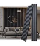 ARTSLAT 3D Fluted Sound Absorbing Acoustic Wood Slat Wall Panels | Wall Panels for Interior Wall Decor | 94.48 * 23.62in | 2PCS Coverage | Matte Black