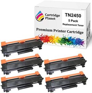 Cartridge Planet 5-Pack Compatible Toner Cartridge for Brother TN-2450 TN2450 (3,000 Pages) for Brother HLL2350DW HLL2375DW HLL2395DW MFCL2710DW MFCL2713DW MFCL2730DW MFCL2750DW